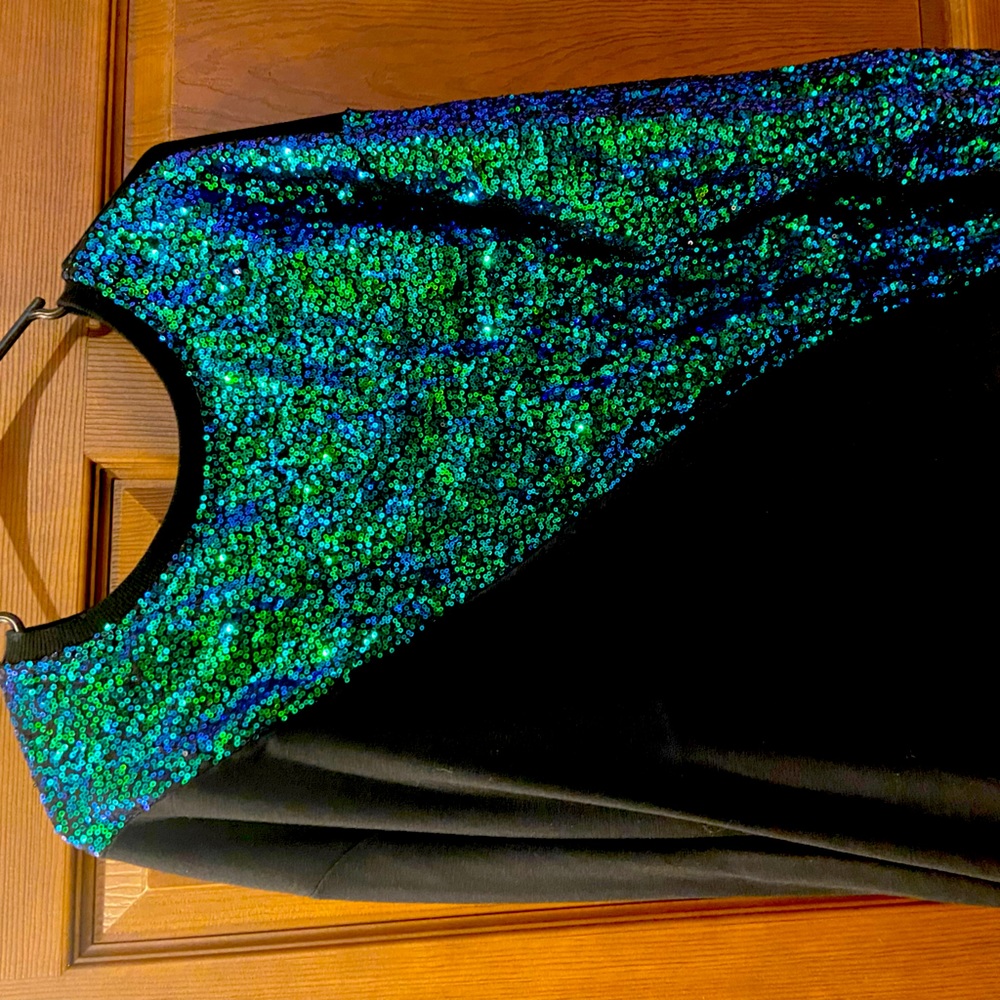 Long sleeve sequin shirt